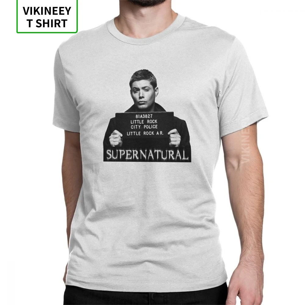 Футболка с надписью Dean Mugshot Мужская футболка Сверхъестественное Spn Brothers мужские