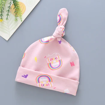 

Fashion Newborn Baby Girl Hat Toddler Kids Sleep Caps Young Child Winter Warm Cotton Bonnet Enfant Infant Knot Beanies For Boys