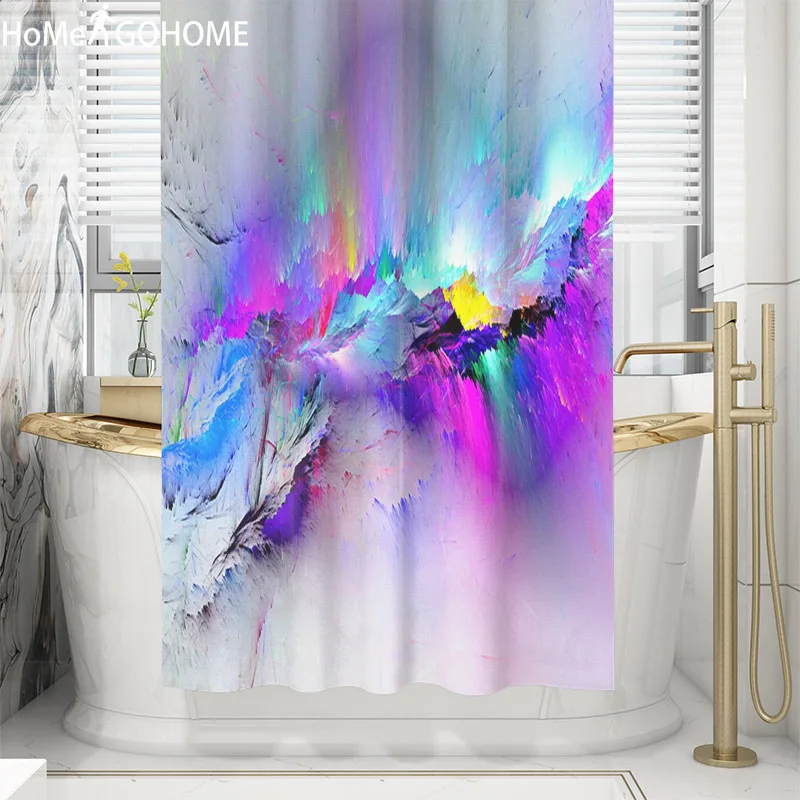 Psychedelic Ombre Nebula занавеска для душа пейзаж 3D печать водонепроницаемый полиэстер для ванной занавеска для душа Ванная комната богемное украшение
