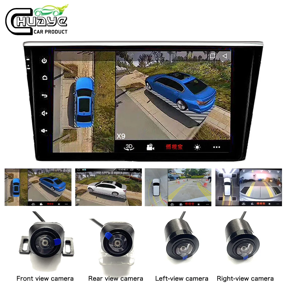 Neue Auto 360 HD Surround View Überwachung System 360 Grad Fahren Vogel  Ansicht Panorama Auto Kameras 4-CH DVR Recorder mit G sensor - AliExpress