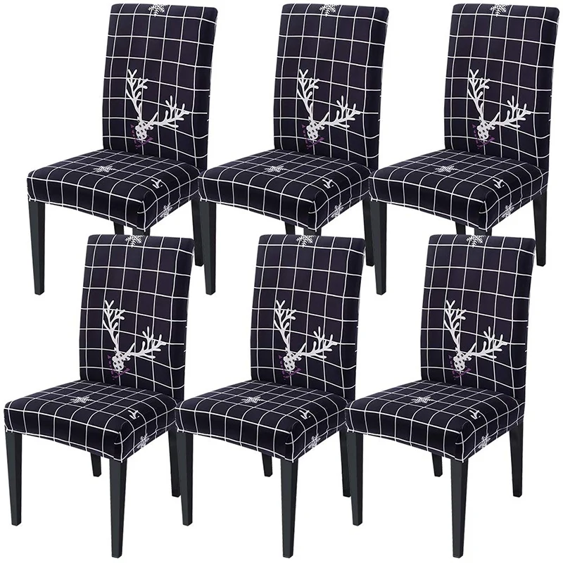New-Christmas Dining Room Chair Covers Slipcovers,Fabric Fit Stretch Soft Removable Washable Comfortable Christmas Kitchen Chair
