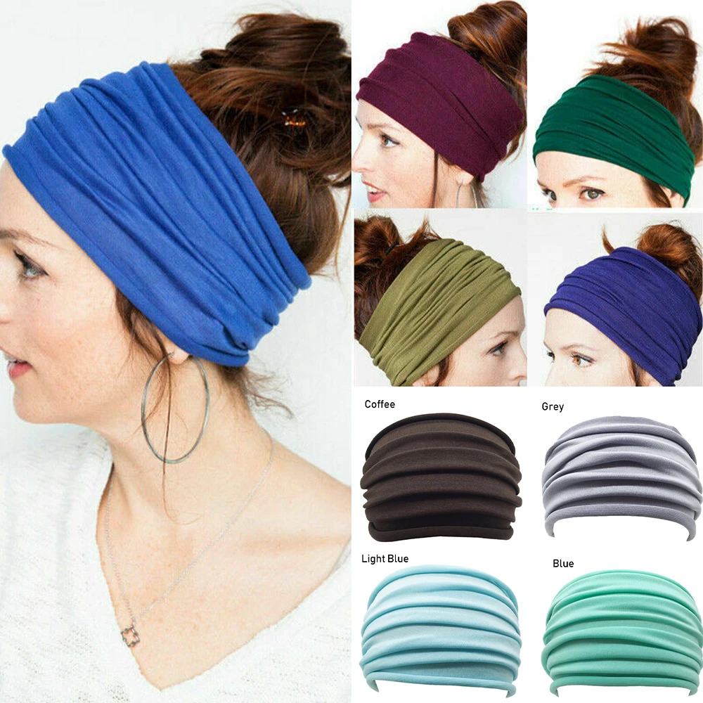 Wide Stretch Headbands Sport Yoga Gym Sweatband Headband for Women