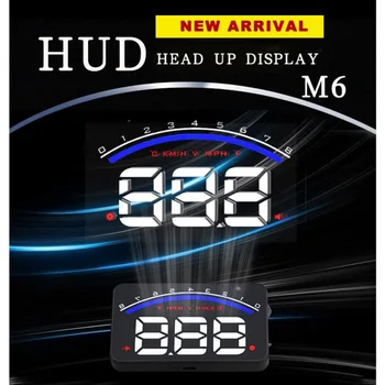

New M6 HUD Car Head Up Display with OBD2/ EUOB Car-styling Overspeed Windshield Projector Warning Alarm System Universal auto
