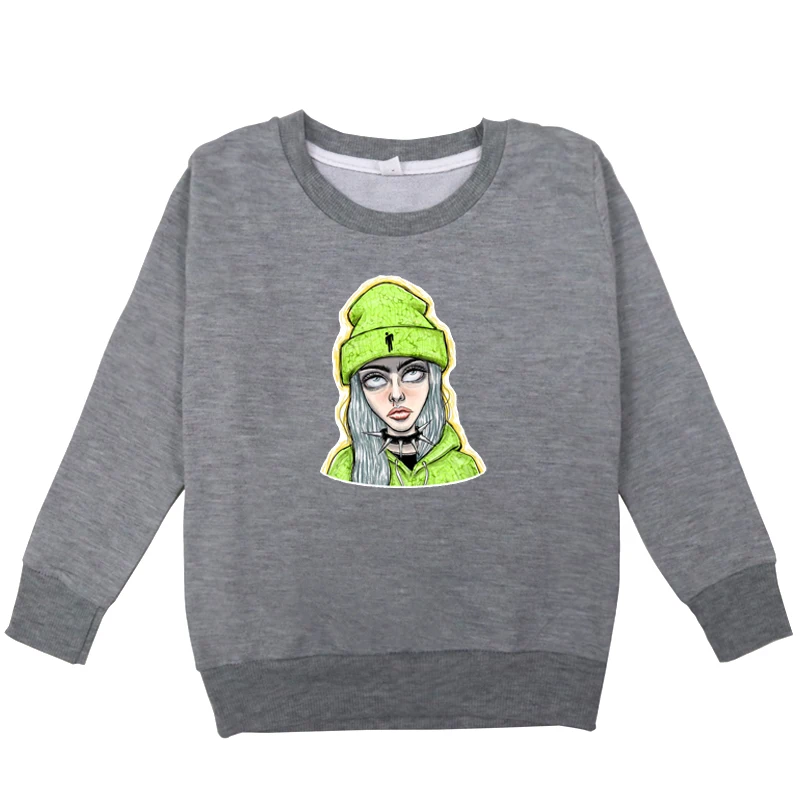Новые худи Billie Eilish, теплая зимняя детская одежда с длинными рукавами для мальчиков, весенне-Осенняя детская толстовка с длинными рукавами