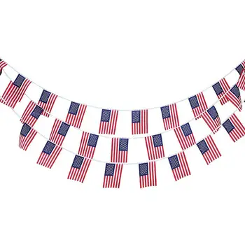 

10m 30 pcs American Flag String Bunting Flag Garland Home Garden Decoration