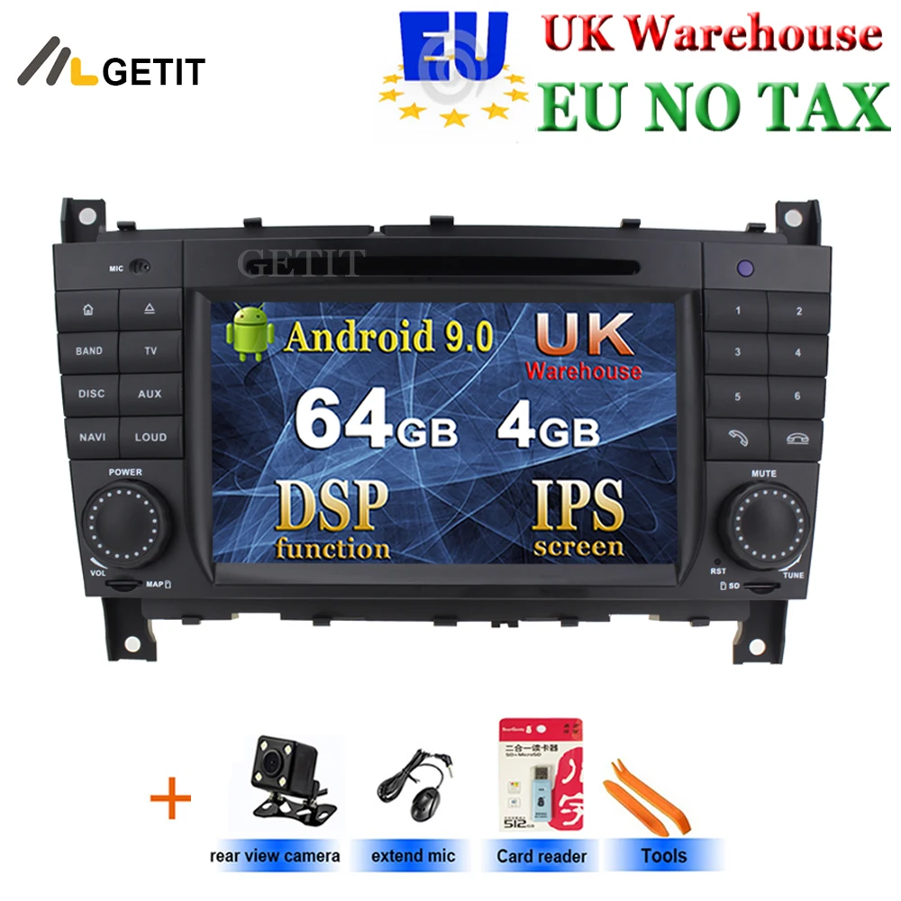 Android 9,0 автомобильный dvd-плеер радио gps для Mercedes/Benz W203 W209 C180 C200 C220 C230 C240 C250