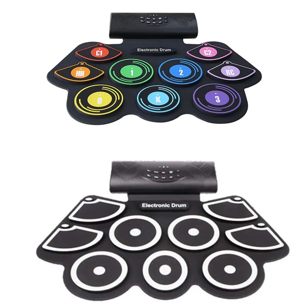 

lectronic Digital Drum Built In Speaker Portable Electronic Roll Drum Pad Professional Foldable Practice Instrument
