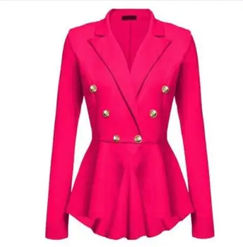 

ZOGAA Women Short Blazer Coats 2019 Autumn Winter Women V-Neck Slim Solid Office Lady Jackets Elegant Female Button Short Coats
