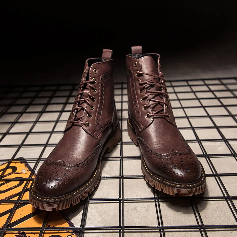 Fotwear; мужские кожаные ботинки на шнуровке; мужская повседневная обувь; Современные ботильоны; отличный стиль; удобная и износостойкая обувь