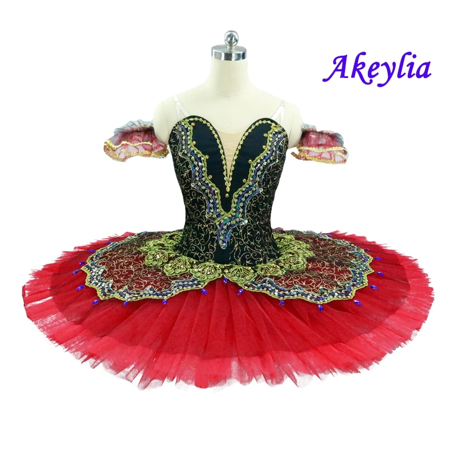 La Esmeralda, женские Блинные балерины, платье для сценического костюма, юбки-пачки для взрослых, профессиональные балетные пачки, танцевальный костюм - Цвет: Burgundy