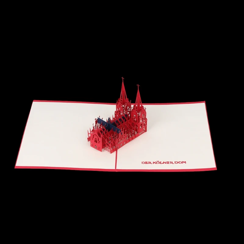  3D Pop Up Paper Greeting Card Church Valentine Anniversary Invitations Handmade D08D - 4.00036E+12