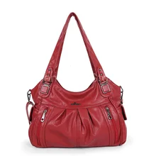 Cgmana Designer Famous Brand Washed Soft Leather Luxury Handbags High Quality Women Shoulder Bags