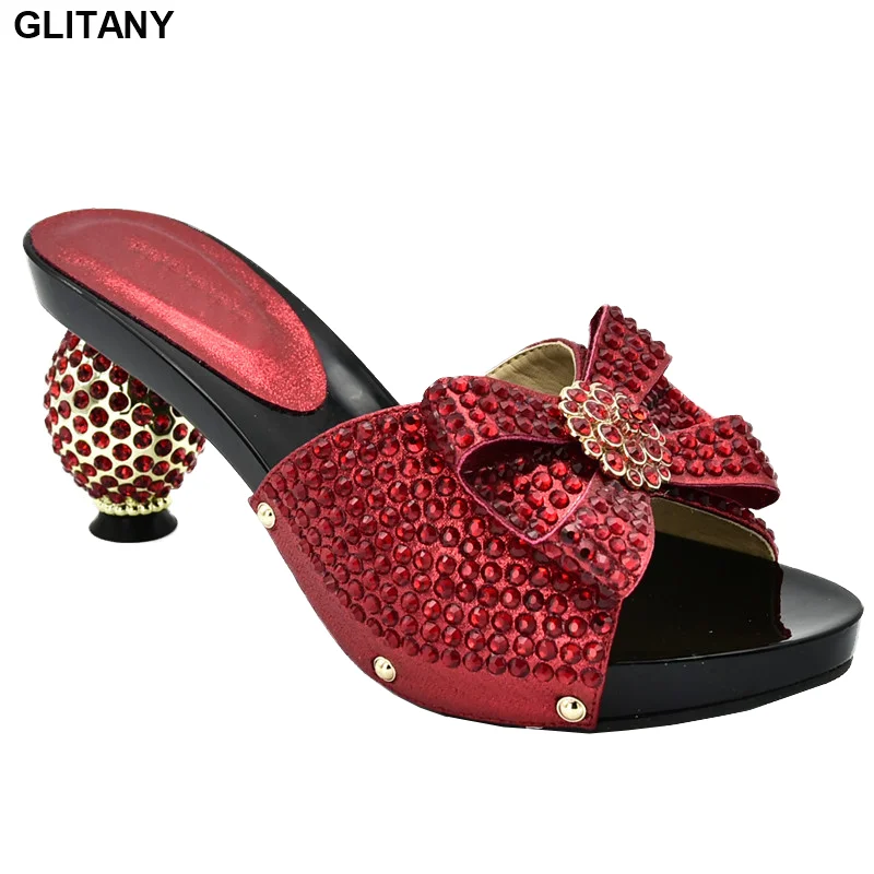 

Fashion Italian Shoes Women Summer High Heeled Shoes for Women Ladies Sandals with Heels Nigerian Women Party Pumps Slip on Shoe