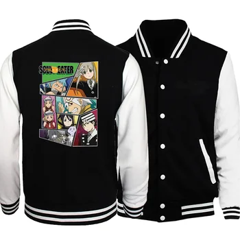 

Anime print fashion men black baseball jackets trend plus velvet plus size sweatshirt 2020 Autumn Uniform Stand Collar Jacket