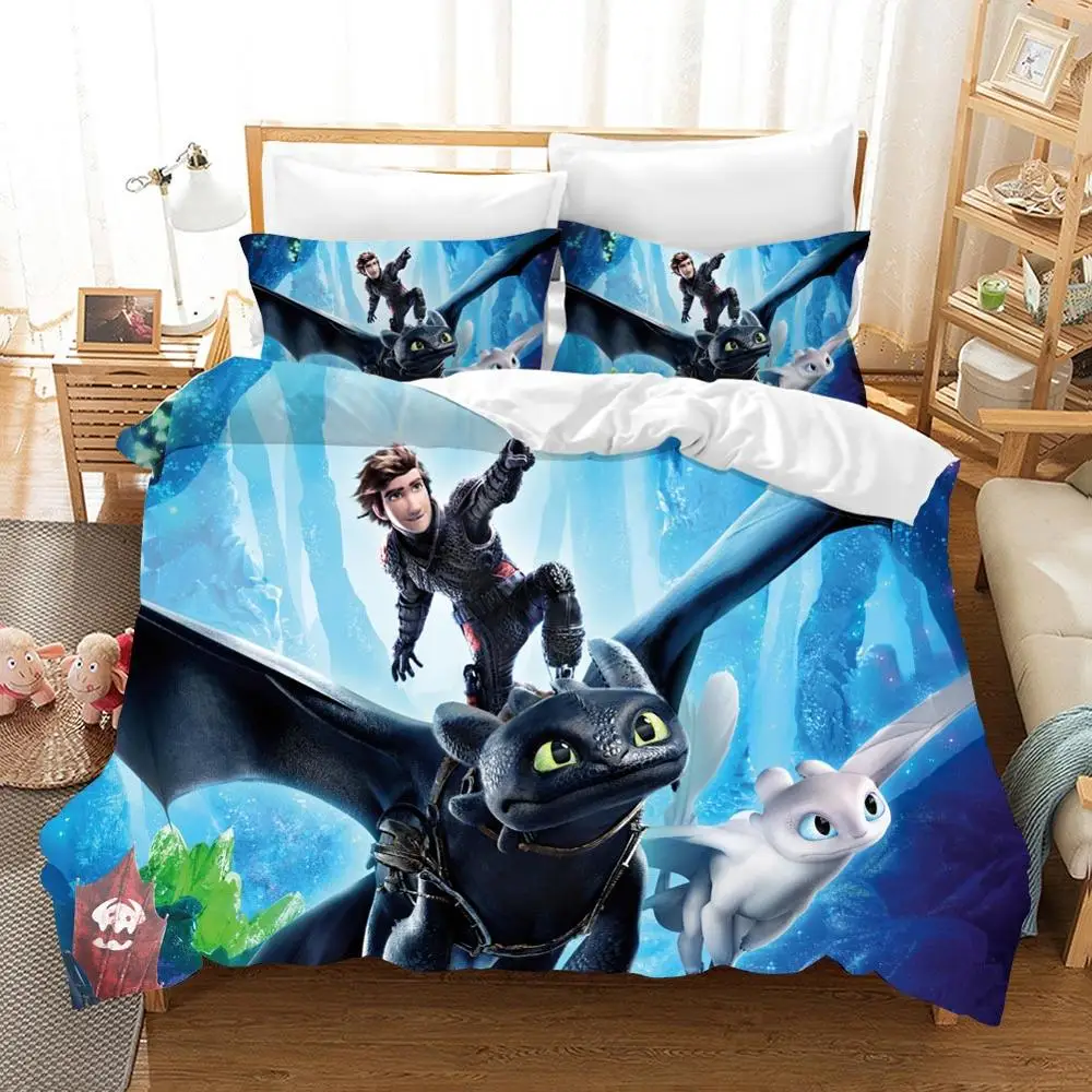 

Home Textiles Bed Linen Set How To Train Your Dragon 3D King Size Bedding Set Kids Couple Duvets and Linen Sets Cotton Bed Linen