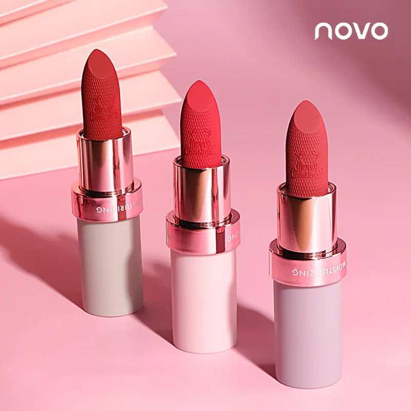 Soft Fog Shaking Lipstick Velvet Matte Texture Nude Makeup Waterproof Long Lasting Lip Makeup Light Colorful 3
