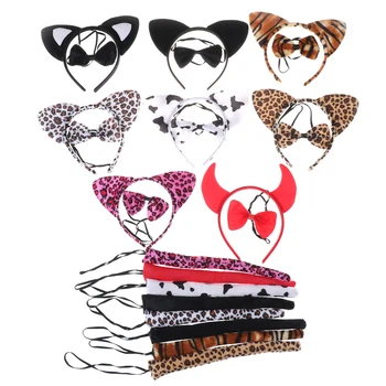 

3pcs/Set Cat Ears Headband Bow Tie Tail Set Party Costume Props Child Toy Halloween Decoration Props Toys