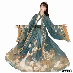 Ancient Hanfu Gradient Elk pattern Fairy Skirt China Traditional Women's Clothing Princess Dress Stage Performance Show Cosplay