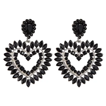 

Korean Style Exaggerated Hollow Out Love Shaped Glass Earrings For Woman Geometric Irregular Acrylic Earrings