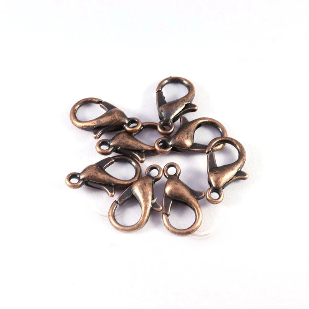10/12/14/16/18/21mm Silver Gun Black Metal Lobster Clasps Hooks Bracelet End Connectors For Jewelry Making DIY Necklace Buckle