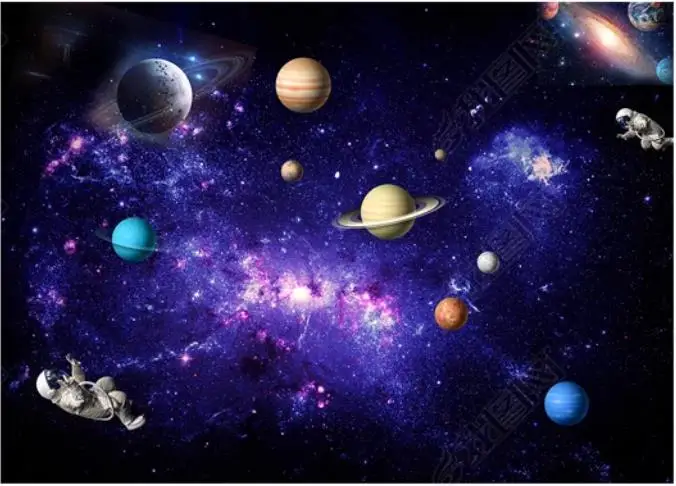 Custom wallpapers 3d ceiling wallpaper for walls 3 d Purple Fantasy Milky Way Starry Space Living Room Ceiling zenith mural |