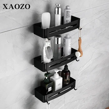 

Aluminum bathroom shelves hardware Rack 1/2/3 Tier combination Wall Mounted Shelf holder Bath accessories wall-free punching