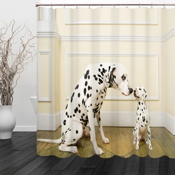 

3d Shower Curtain Creamy Husky Dog Pattern Waterproof Bathroom Curtain Thicken Fabrics Bath Curtain With Hooks Bathroom Products