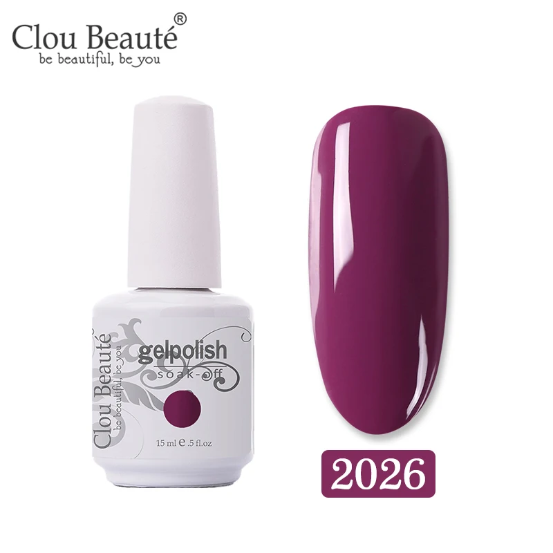 Clou Beaute 15 мл Гель-лак для ногтей 131 чистые Зимние Цвета Длительный Гибридный гвоздь Гель-лак Hybird дизайн праймер для ногтей - Цвет: 2026