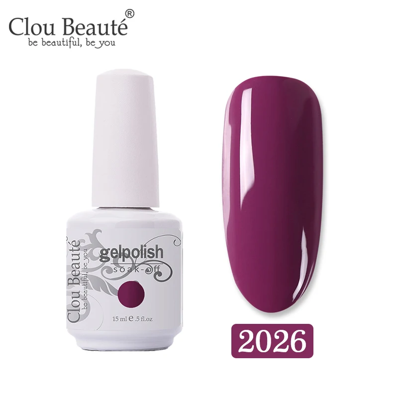 2026 Clou Beaute 15 мл Гель-лак для ногтей 131 чистые Зимние Цвета Длительный Гибридный гвоздь Гель-лак Hybird дизайн праймер для ногтей - Цвет: 2026
