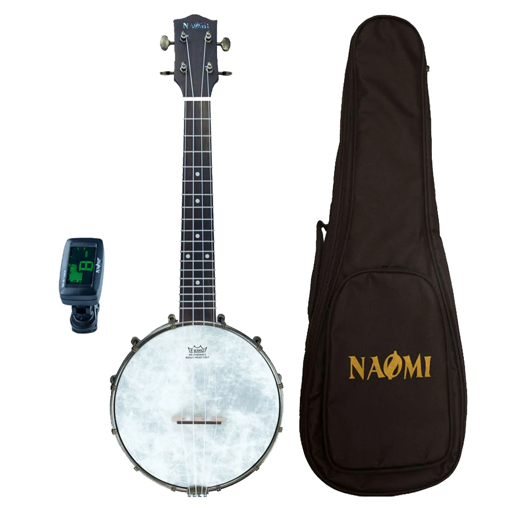 

Banjo Ukulele 4 String Concert Ukelele with Case Bag Tuner for Music Lover