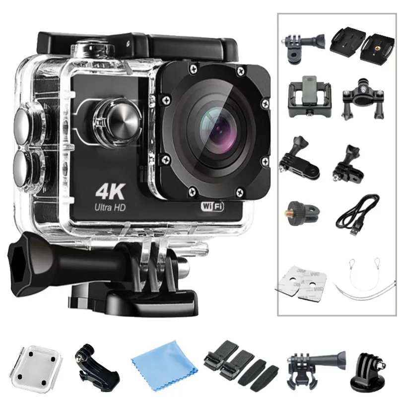 Go Pro Экшн-камера Ultra HD 4 K/30fps WiFi 2," 170D подводный водонепроницаемый шлем камера для записи видео Спортивная камера мини камера - Цвет: Action Camera