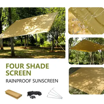 

Shade Screen Square 3-4 People Shade Canopy Gazebo Awning Portable 190T Polyester Beige Tent Cloth Waterproof Moisture Proof