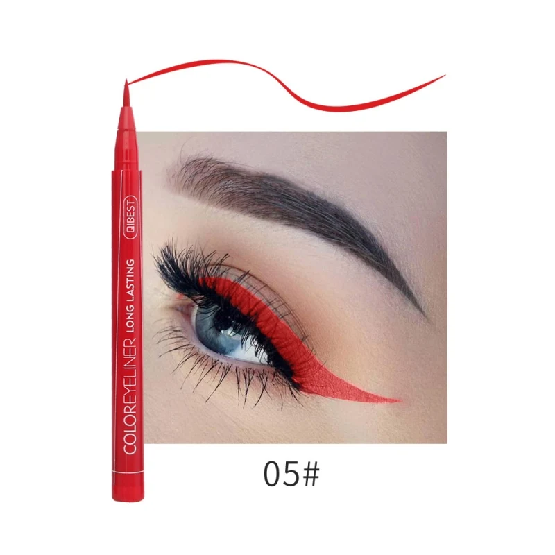 Matte eyeliner waterproof liquid is easy to apply, long-lasting eyeliner blue red green white gold yellow multicolor