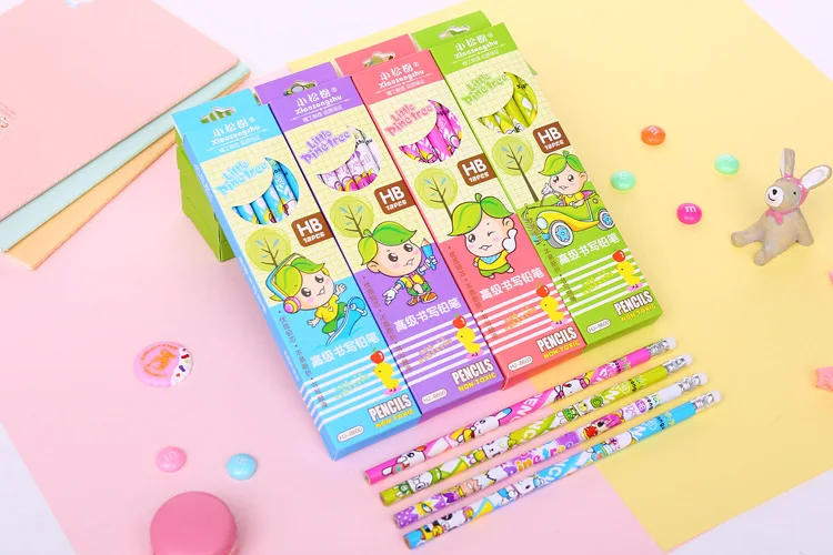 96 шт. HB карандаши Корея милый мультфильм животных карандаш студенческие принадлежности для письма творческие школьные канцелярские принадлежности Детские карандаши оптом