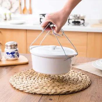 

1Pc Stainless Steel Folding Pot Tong Clamp Dish Pan Bowl Clip Gripper Dish Plate Clips Tongs Kitchen Gadget Pot Holder