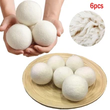 Многоразовый натуральный органический смягчающий шарик для белья 6 шт. для белья чистый шар Премиум Органический шарики-сушилки для домашнего мытья