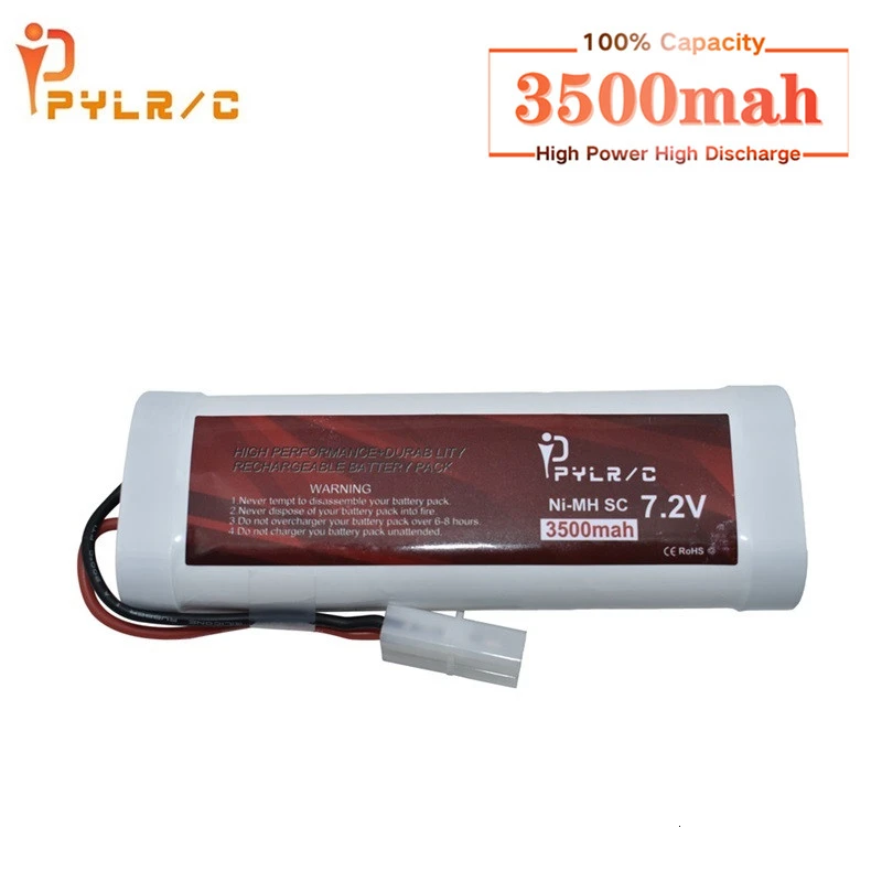 SC* 6 ячеек 7,2 V 3500mAh 15c может перезаряжаемый Ni-MH аккумулятор с 2P штепсельной вилкой Tamiya для радиоуправляемых игрушек, Аккумулятор для машин на радиоуправлении