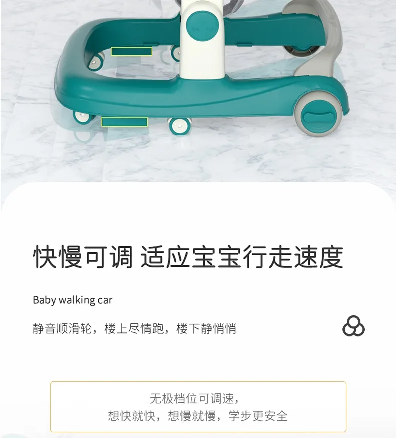 2 In 1 Round Activity Walker With 3 Adjustable Height And Musical Toy Bar