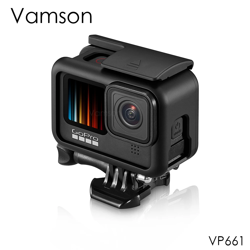 Vamson-carcasa de Marco protectora para GoPro Hero 9, funda carcasa para videocámara Go Pro Hero 9, color negro, VP661
