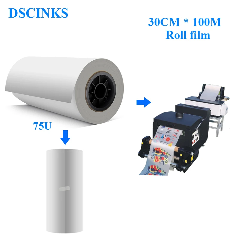30cm*100m Roll Pet Film Single Dtf Film Printing Direct Transfer Film 75u Thickness Epson L1800 I3200 4720 1390 Printhead - Ink Refill Kits - AliExpress