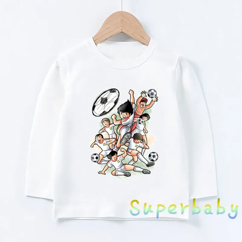Anime Captain Tsubasa Le Petit Football Cartoon Kids T-Shirt Funny Girls Clothes Baby Boys Maglietta A Maniche Lunghe Bambini Top