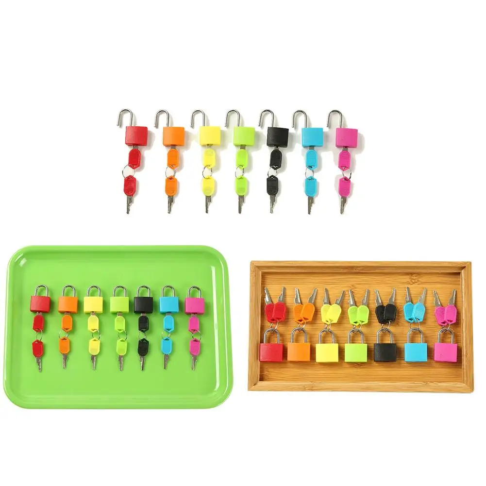 low cost  Baby Kid Teaching Aids Color Small Lock Learning Unlocking Game Early Childhood Education Montessor