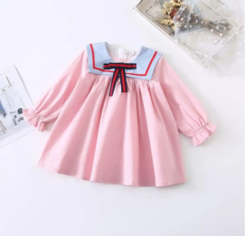 Корейский стиль г.; весенние детские хлопковые платья в консервативном стиле; Милая одежда принцессы для девочек; 5 шт/лот;