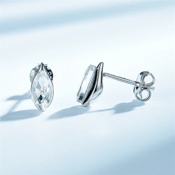 

DY 925 Sterling Silver Earring Teardrop Shape Crystal Delicate Elegant Fancy Stud Push-Back Earring For Women Fashion Jewelry