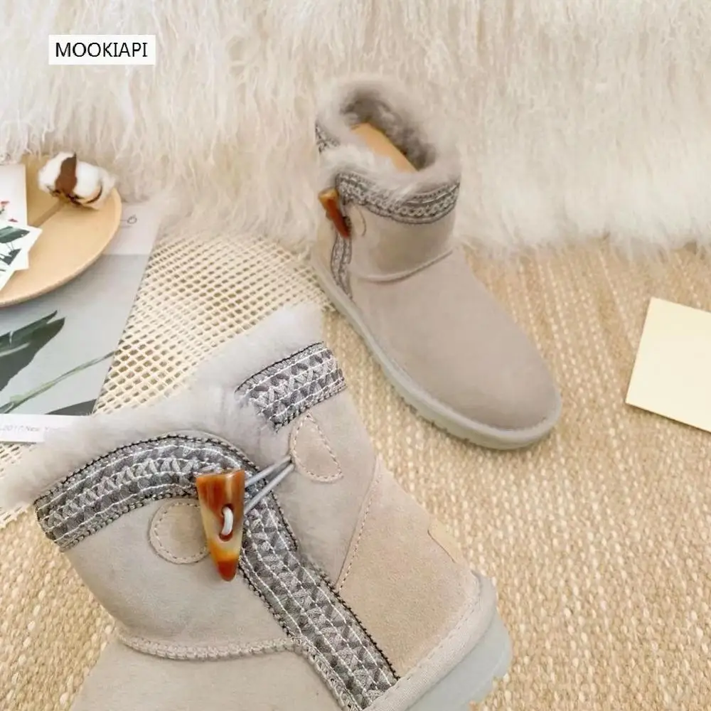 Australia's highest quality snow boots, real sheepskin, natural wool, embroidered women's shoes, free delivery