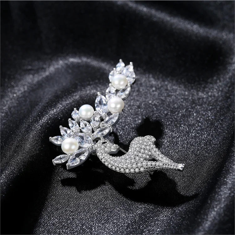 MeibaPJ Luxourious Real Natural Pearl Elk Brooch S925 Solid Silver Fine Wedding Jewelry For women