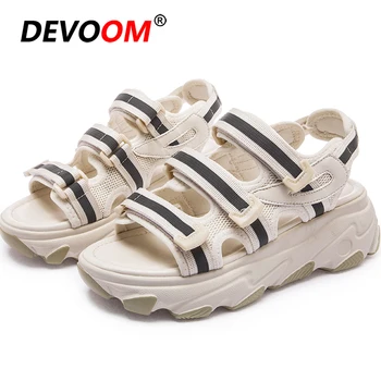 

2020 Outdoor Black Platform Sandals Women Rubber Sole Summer Chunky Sneakers Ladies Beach Sport Sandals Women Shoe Sandale Femme