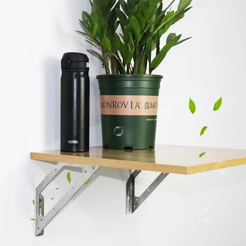 

Stainless Steel Heavy Duty Practical L Shaped Angle Bracket Corner Brace Support Shelf for Home Living Room Coffee Shop Kitchen