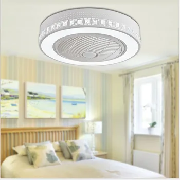 

Simple bedroom lamp LED living room ceiling lamp remote control invisible children's room fan lamp crystal lamp cross border