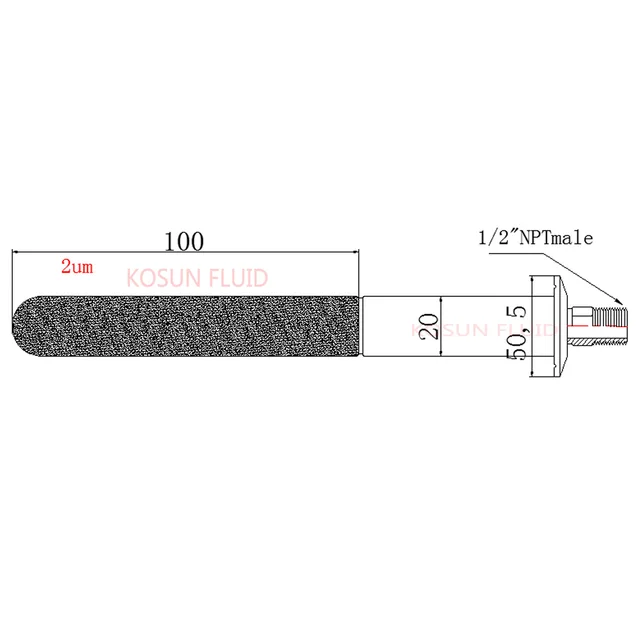 Stainless steel 2 micron  brewery Sintered Carbonation stone 1/2NPT BSP Tri clamp beer  carbonation stone / 2 3 5 um / aeration 4inch- Long neck11